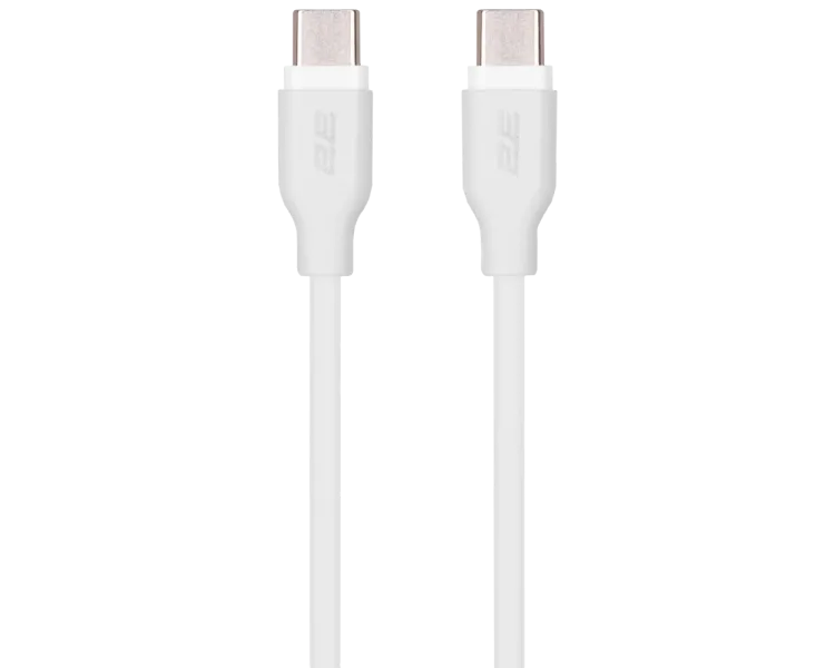2E Type-C Glow USB-C > USB-C Кабель заряджання/синхронізації 1м 60Вт білий