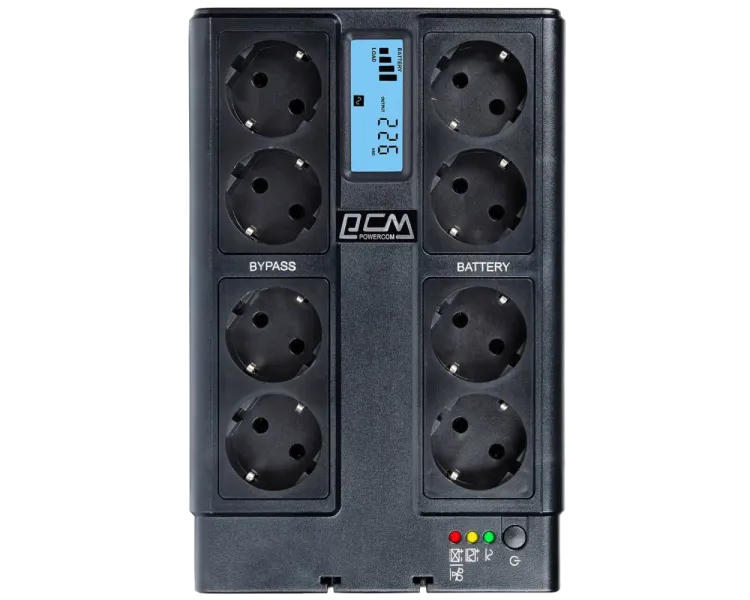 Powercom CUB-1000N LCD Schuko Джерело безперебійного живлення