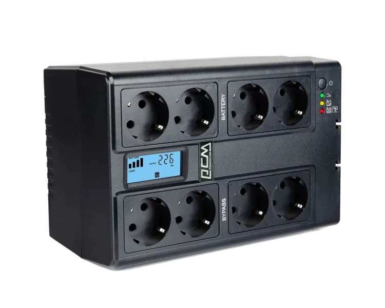 Powercom CUB-1000N LCD Schuko Джерело безперебійного живлення