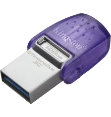 Kingston 128GB USB 3.2 Type-A Gen1 + Type-C DT microDuo 3C R200MB/s Накопичувач