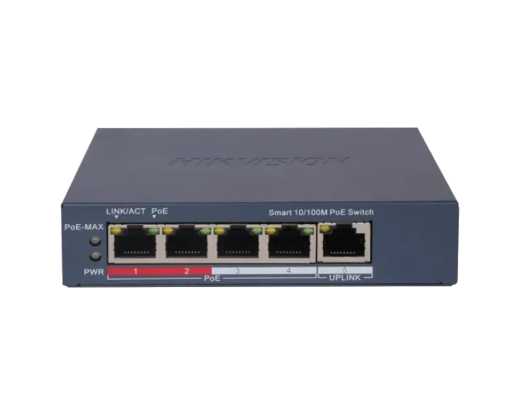 Hikvision DS-3E1105P-EI/V2 POE Комутатор 5 портів керований