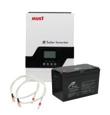 MUST PV18-1012VPM 100Ah Комплект акумулятор + інвертор, кабелі у подарунок