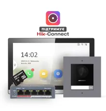 DS-KD8003-IME1(B)+DS-KH6350-TE1+HS-TF Комплект (врізна панель)