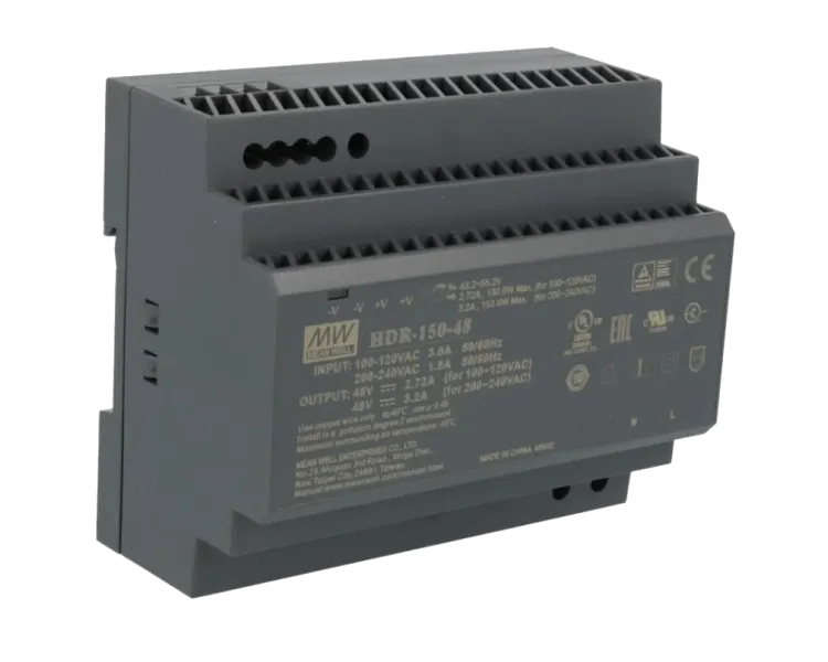 MeanWell HDR-150-48 48B 3.2А Блок живлення (для монтажа на DIN рейку)