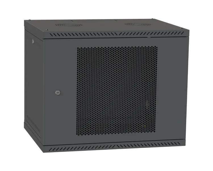 IPCOM 12U 600x450 Шафа телекомунікаційна двері перф(чорна)