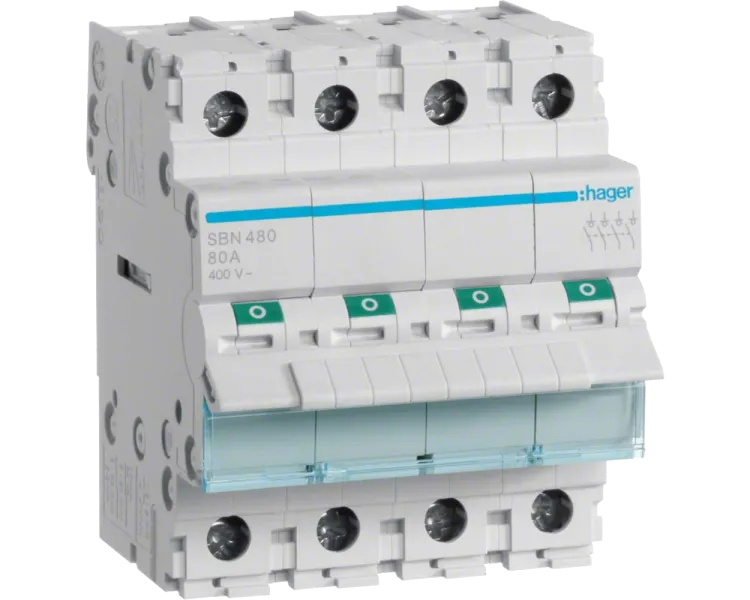 Hager SBN480 Вимикач навантаження 4-полюсний 80А/400В
