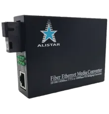 ALISTAR X5G 1G 10/100/1000BASE-T RJ-45 - 1000BASE-LX 1SM WDM SC 20KM TX1550/RX1310nm Медіаконвертор