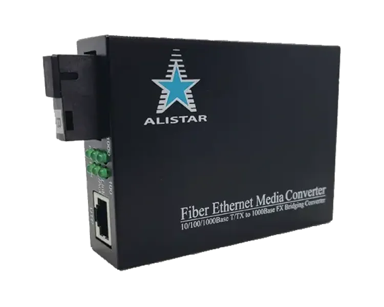 ALISTAR X5G 1G 10/100/1000BASE-T RJ-45 - 1000BASE-LX 1SM WDM SC 20KM TX1550/RX1310nm Медіаконвертор