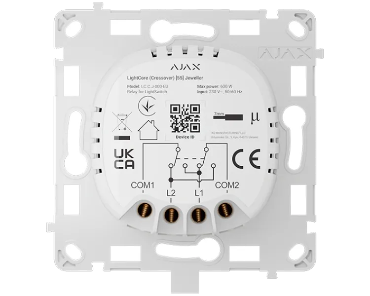 Ajax LightCore (Crossover) [55] (8EU) ASP Бездротовий сенсорний перехресний вимикач світла