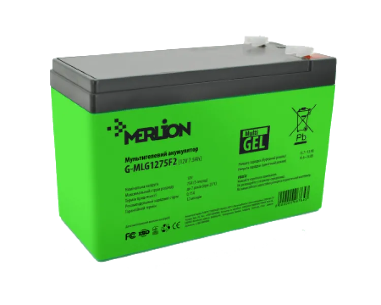 MERLION G-MLG1275F2 7.5 А•г 12В Свинцево-кислотна акумуляторна батарея