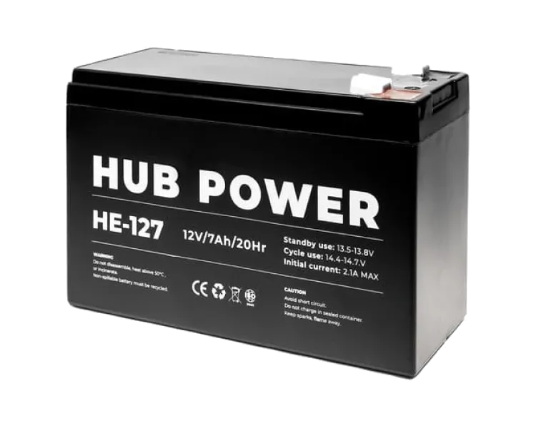 Hub Power НЕ-127 7А•г 12В Свинцево-кислотна акумуляторна батарея