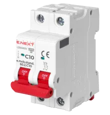 Enext e.mcb.stand.60.2.C10, 2р, 10А, C, 6кА Модульний автоматичний вимикач