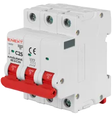 Enext e.mcb.stand.60.3.C25, 3р, 25А, C, 6 кА Модульний автоматичний вимикач