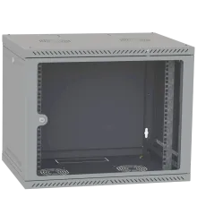 IPCOM 9U 600x600 Шафа телекомунікаційна двері скло (сіра)