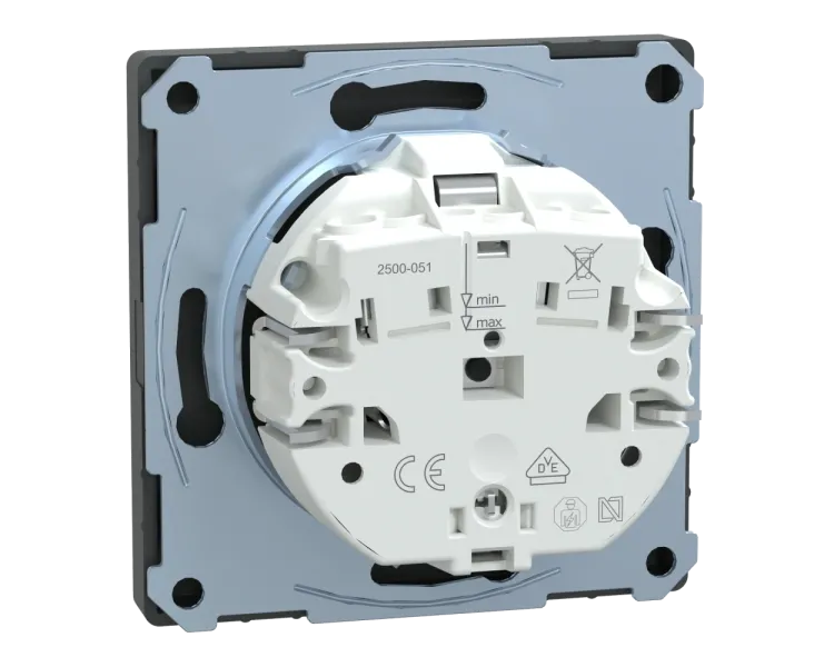 Schneider Electric Merten System Design MTN2300-6034 РОЗЕТКА з/к і шторкою АНТРАЦИТ