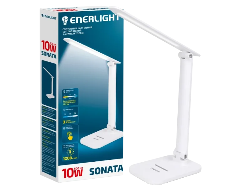 ENERLIGHT SONATA 3000-6000K Світильник настільний світлодіодний з акумулятором