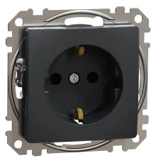 Schneider Electric Sedna Design & Elements SDD114022 Розетка з заземленням та зі шторками Чорний Sedna Design