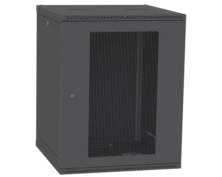 IPCOM 15U 600x600 Шафа телекомунікаційна двері перф(чорна)