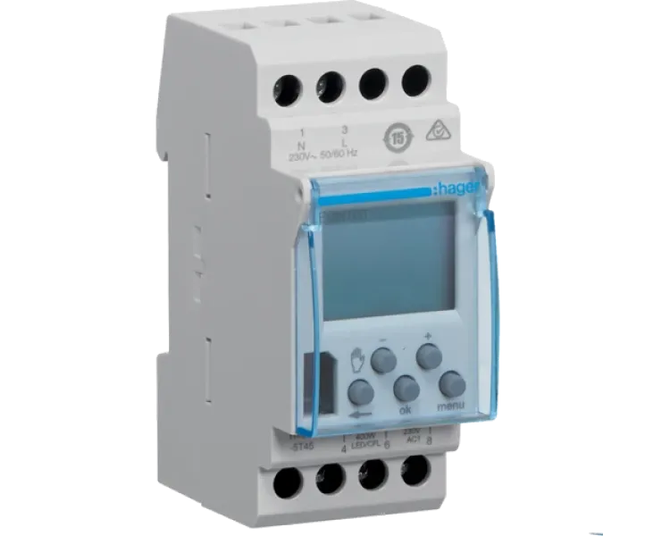 Hager EGN103 Таймер цифровий тижневий, 1-канал+Bluetooth, запас ходу 5 років