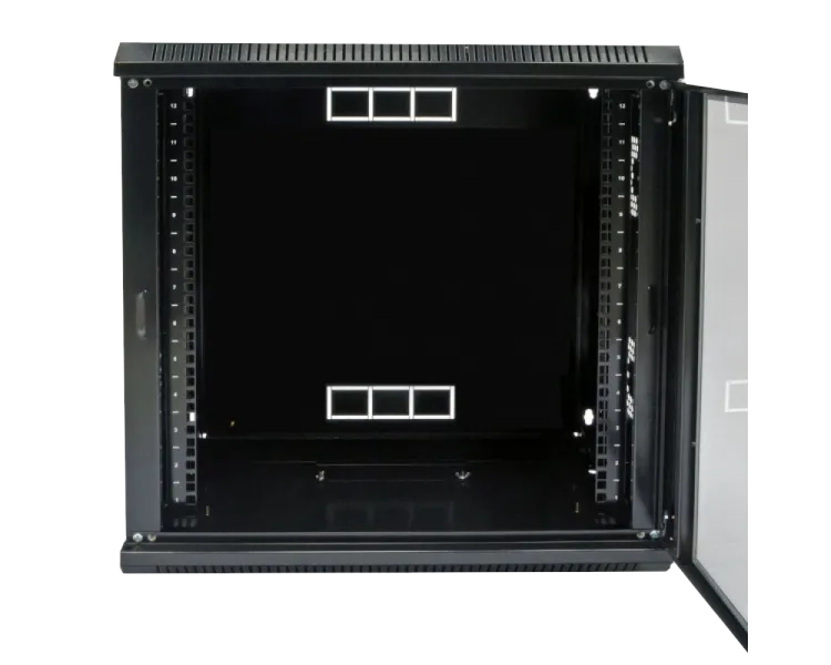 19"12U, 600х600х640 мм Шафа акрилове скло чорна