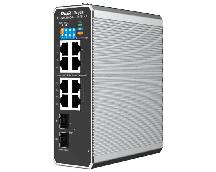 Ruijie Reyee RG-NIS2100-8GT2SFP-HP PoE++ Коммутатор 10 портов управляемый