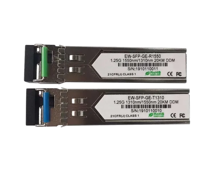 Ewind EW-SFP-GE-T1310 / EW-SFP-GE-R1550 1.25G, Single-mode single Fiber, 20km, LC connector, Tx1310/Rx1550nm : 1310nm is transmitter，1550nm is receiver Модуль SFP (комплект 2шт)