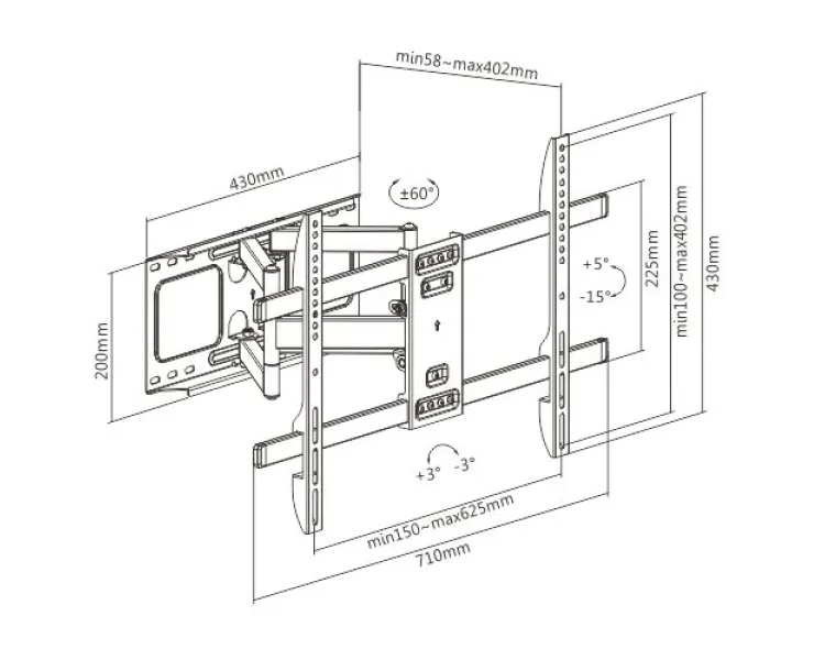 Gembird WM-80ST-02 37-80" 60 кг Кронштейн для телевізора
