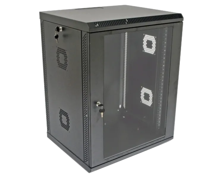 19"15U, 600х500х773 мм Шафа акрилове скло чорна