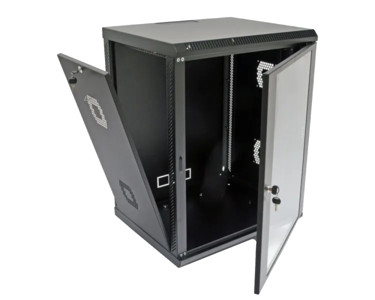 19"15U, 600х500х773 мм Шафа акрилове скло чорна