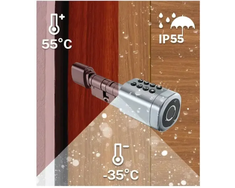 SEVEN LOCK SL-7774BF black (35-90мм) (циліндр) Біометричний замок