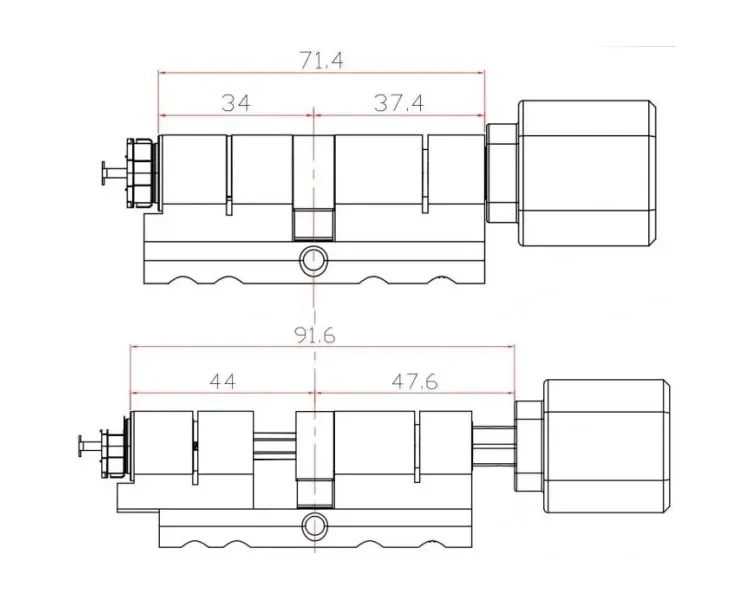 SEVEN LOCK SL-7774BF black (35-90мм) (циліндр) Біометричний замок