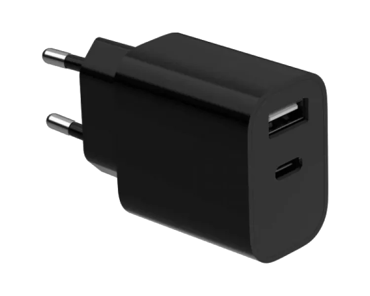 Gembird TA-UC-2AC12-01-BK (USB Type A + USB Type C) Мережевий зарядний пристрій