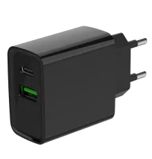 Gembird TA-UC-PDQC20-01-BK (USB Type A + USB Type C) Мережевий зарядний пристрій
