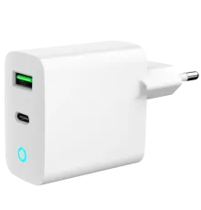 Gembird TA-UC-PDQC20L-W-01 1 USB-A + 1 Type-C (PD20Вт + QC3.0 18Вт) Мережевий зарядний пристрій