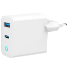 Gembird TA-UC-PDQC45L-W-01 (USB-A + Type-C) Мережевий зарядний пристрій