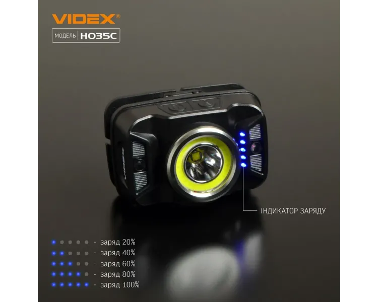 VIDEX VLF-H035C 410Lm 5000K Налобний світлодіодний ліхтарик
