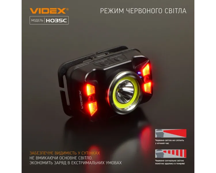VIDEX VLF-H035C 410Lm 5000K Налобний світлодіодний ліхтарик