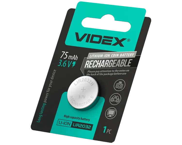Videx LIR2032 BLISTER CARD Акумулятор літієвий