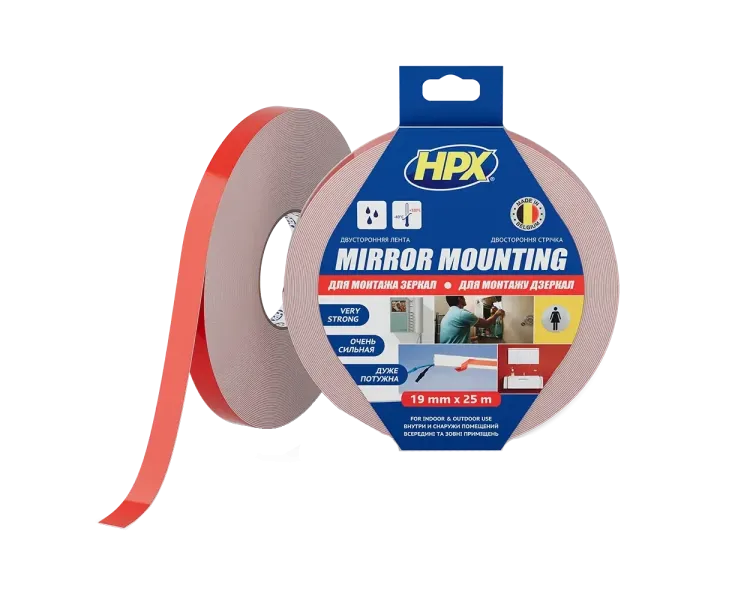 HPX DS1905 MIRROR MOUNTING 19мм х 25м Стрічка двохстороння спінена для дзеркал