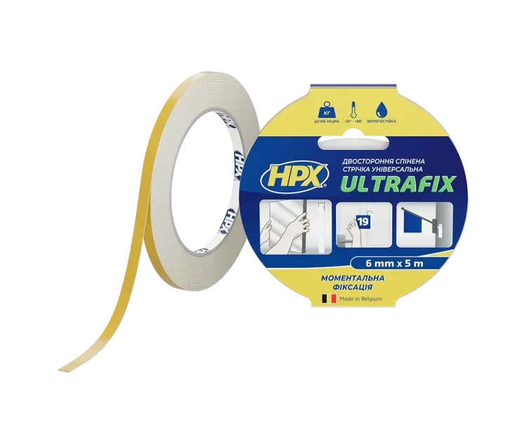 HPX DSU0605 ULTRAFIX 6мм х 5м Стрічка двохстороння