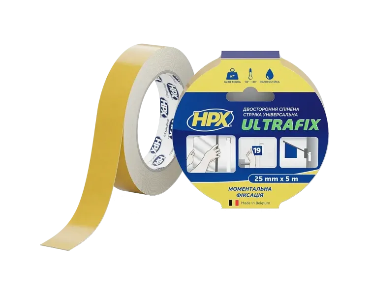 HPX DSU2505 ULTRAFIX 25мм х 5м Стрічка двохстороння