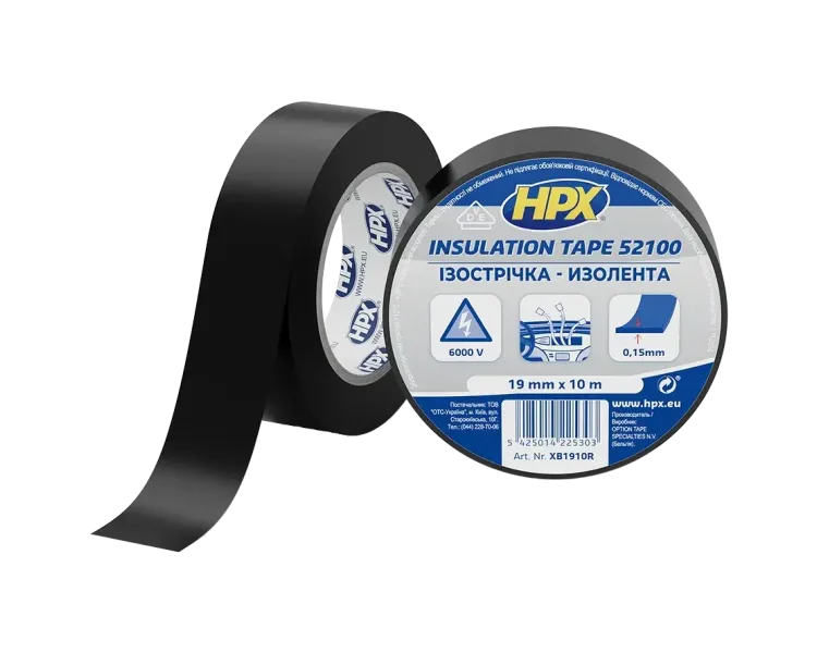 HPX XB1910 HPX52100 19мм х 10м Стрічка ПВХ ізоляційна
