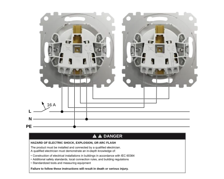 Schneider Electric Sedna Design & Elements SDD111022 з заземлення та шторками Розетка