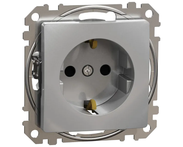 Schneider Electric Sedna Design & Elements SDD113022 з заземленням та шторками Розетка