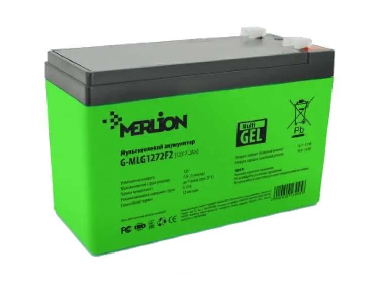 MERLION G-MLG1272F2 7.2 А●г 12В Свинцево-кислотна акумуляторна батарея