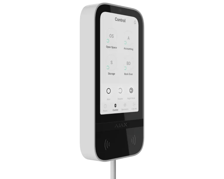 Клавіатура дротова сенсорна Ajax Superior KeyPad TouchScreen white Fibra