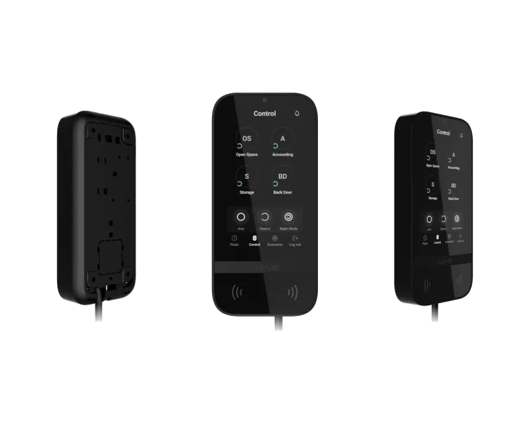 Клавіатура дротова сенсорна Ajax Superior KeyPad TouchScreen black Fibra
