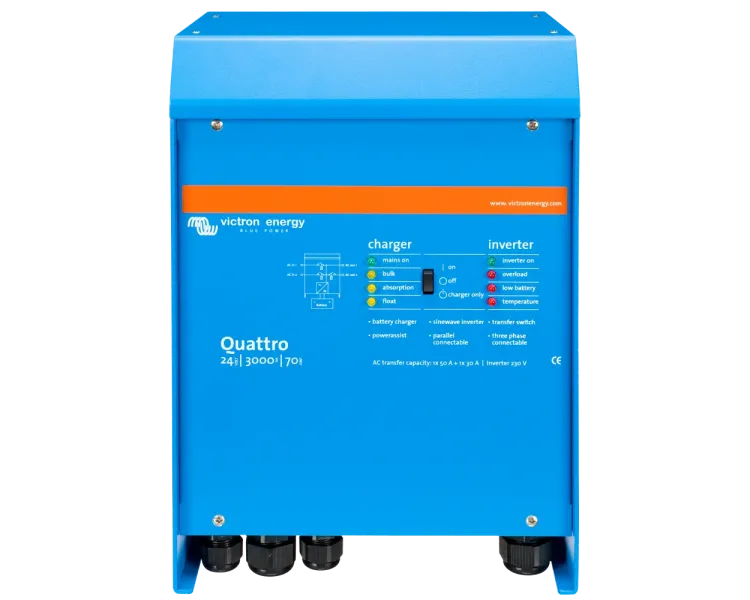 VictronEnergy Quattro 24/3000/70-50/50 однофазний чиста синусоїда Інвертор