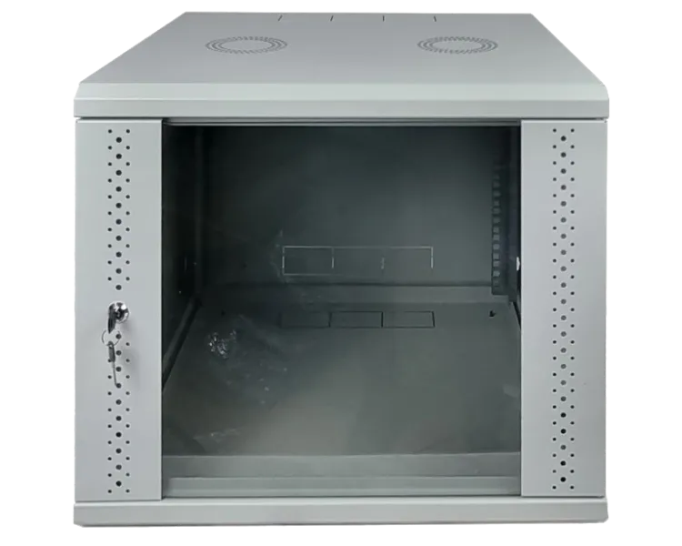 EServer 9U 600х500х503 скло, сіра Шафа