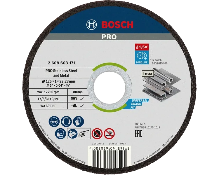 Bosch PRO for Inox 125×1 мм Коло відрізне